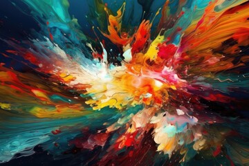 Fototapeta na wymiar vibrant and dynamic abstract painting. Generative AI