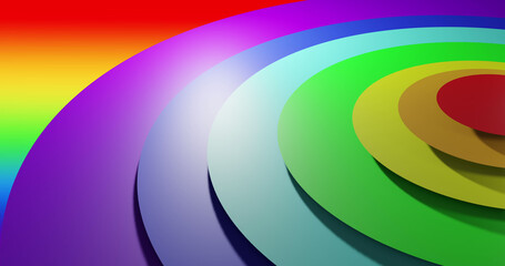 Obraz premium Image of colourful circles moving on rainbow background