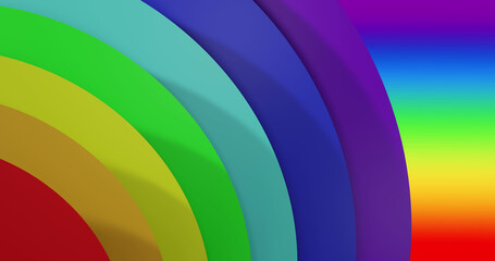 Obraz premium Image of colourful circles moving on rainbow background