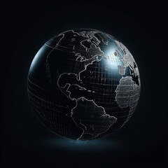 Naklejka premium Digital image of the planet earth. Sphere.