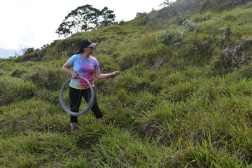 Peasant woman working in the field