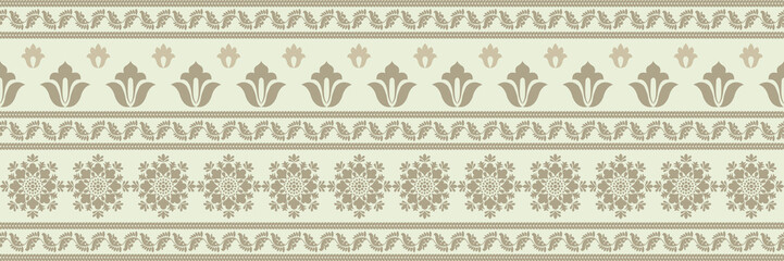 Floral seamless pattern. Vector indian decorative wallpaper. Batik indonesia. Colorful pattern with paisley and stylized flowers. Design for wrapping paper, cover, fabric, textile, wallpaper, curtains