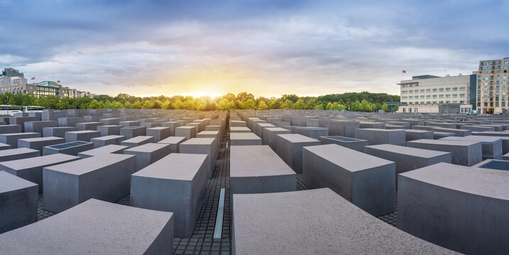 Panoramic view of Memorial to the Murdered Jews of Europe - Berlin, Germany