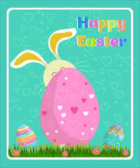 Egg & bunny Easter special Card or poster
