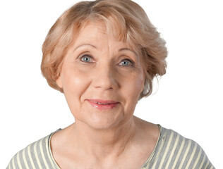 Portrait of Mature businesswoman isolated on white background