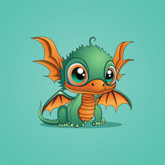 Cute Dragon Illustration Cartoon Dragon Vector