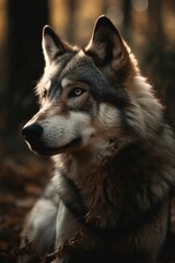 Obraz premium Close-Up Wolf in Nature