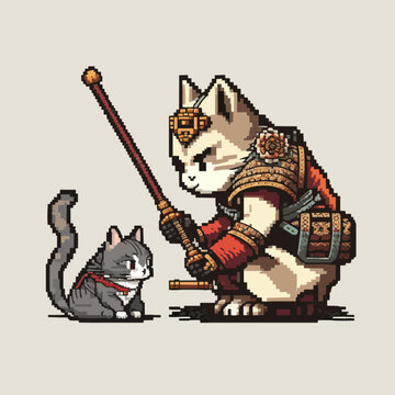 
ninja cats pixel art