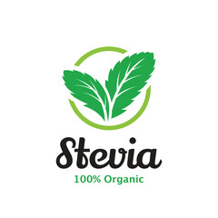 Stevia leaf vector icon can be used for packaging design, banners, posters, etc.