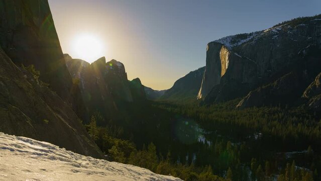 Time lapse of Firefall in Yosemite National Park in California, USA
