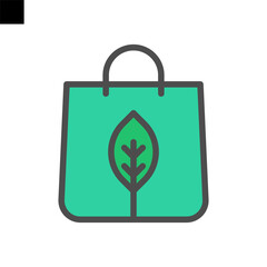 eco bag icon color style vector