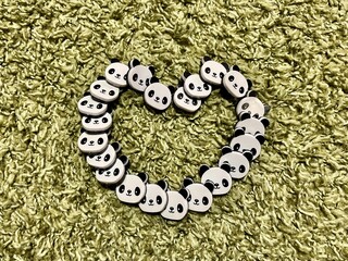 パンダでハート