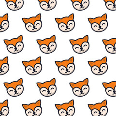 pattern head fox animal cute logo