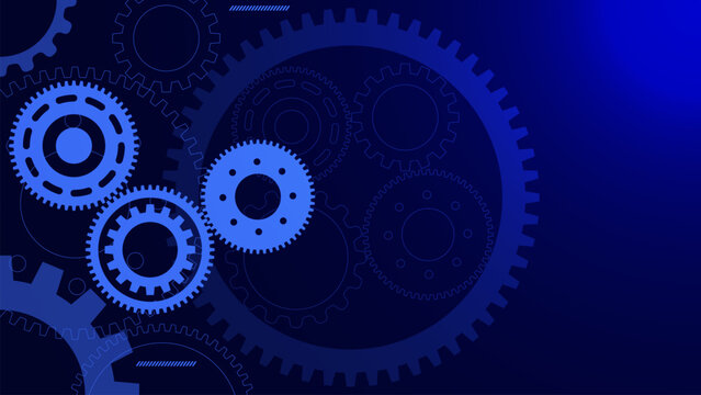 Cogs and gear wheel mechanism for mechanical engineering and technical background design concept.