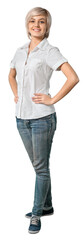Fototapeta premium Confident woman isolated over a white background
