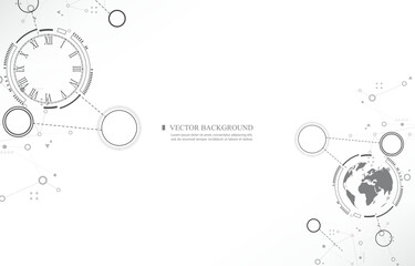 Technology geometric hexagon vector white background