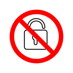 Blocking icon. Lock is prohibited. Vector illustration on white background..eps