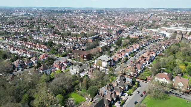 Golders Green London UK drone aerial view 4K footage