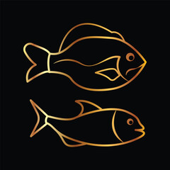 gold fish, icon, vector, template, design, style, trendy, collection