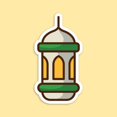 arabic lantern sticker ramadan edition pack, editable cartoon style sticker vector	