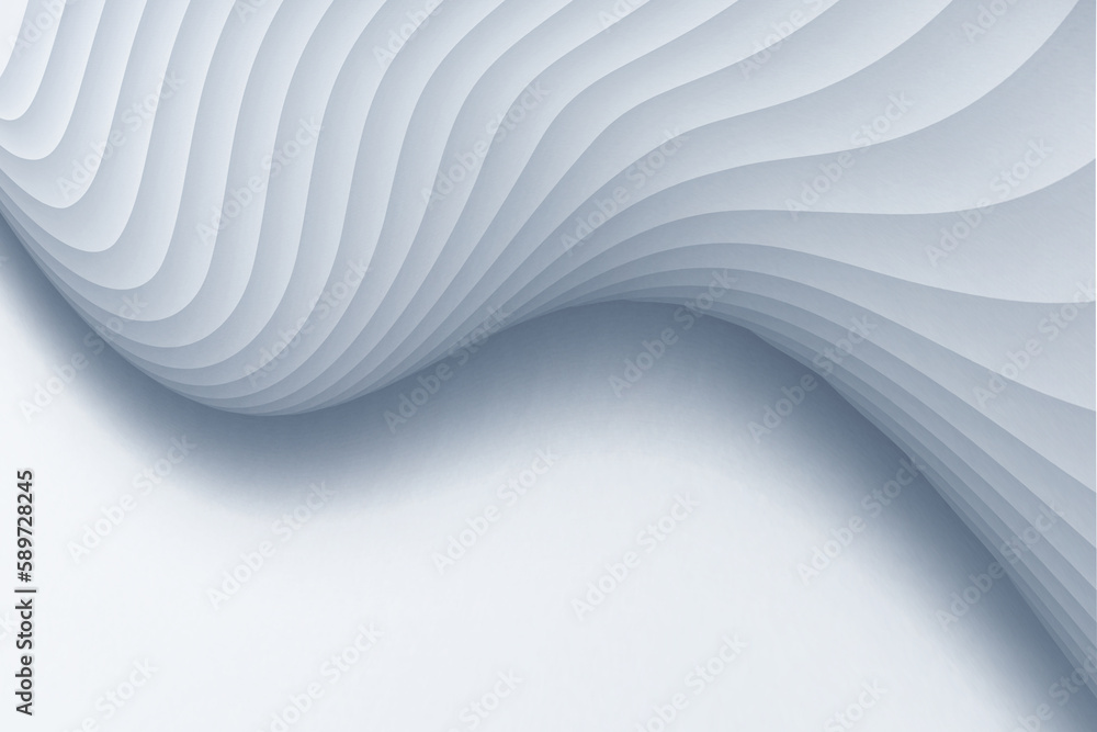 Poster abstract white background with wavy pattern. white wavy lines texture texture background, 3d renderi