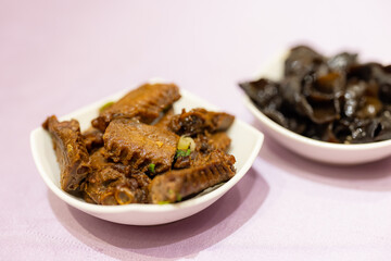 Slice of Taiwanese braised duck wing dish