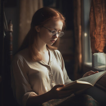 ni&ntilde;a peliroja leyendo