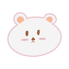 Cute Bear Face Vector Flat Icon