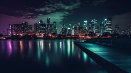 Fototapeta premium city harbour at night