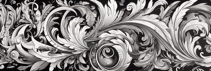 black and white watercolor pattern print