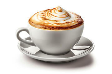 cappuccino, isolated on a white background. generative AI