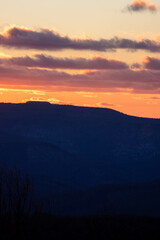 Telephoto View of West Virginia Mountains at Sunset