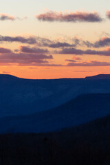 Telephoto View of West Virginia Mountains at Sunset