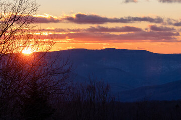 Telephoto View of West Virginia Mountains at Sunset