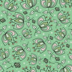 Seamless pattern with beautiful flowers. Vector file for designs.