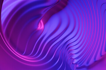Purple stripes, patterns. Modern striped backgrounds. Lines of variable thickness. 3D illustration