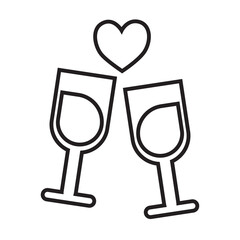 Cheers drink icon illustration with transparent background