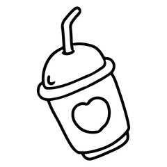 Cup of coffee icon illustration with transparent background