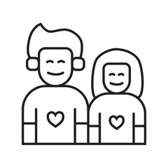 Couple icon illustration with transparent background