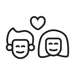 Couple icon illustration with transparent background