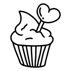 Cupcake icon illustration with transparent background