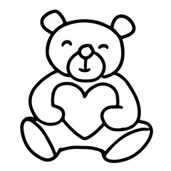 Teddy bear icon illustration with transparent illustration