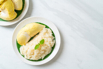 Durian sticky rice on plate