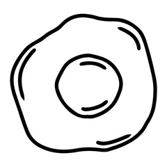 Fried egg icon illustration with transparent background