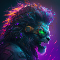 Cyberpunk lion