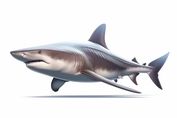 Naklejka premium shark illustration on white background. Generative AI