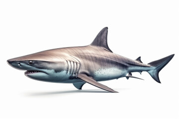 Fototapeta premium shark illustration on white background. Generative AI