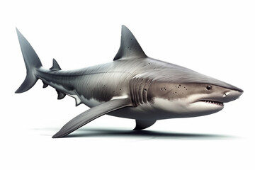 Naklejka premium shark illustration on white background. Generative AI
