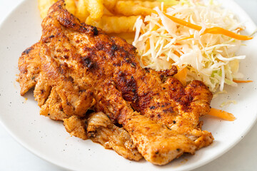 grilled spicy barbecue chicken steak