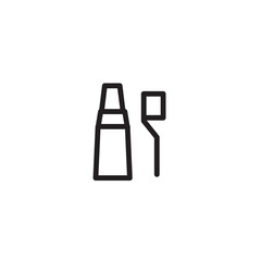 Teeth Toothbrush Toothpaste Outline Icon